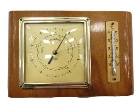 Ddr Wetterstation Wetterger T Aus Holz Barometer Thermometer Eur