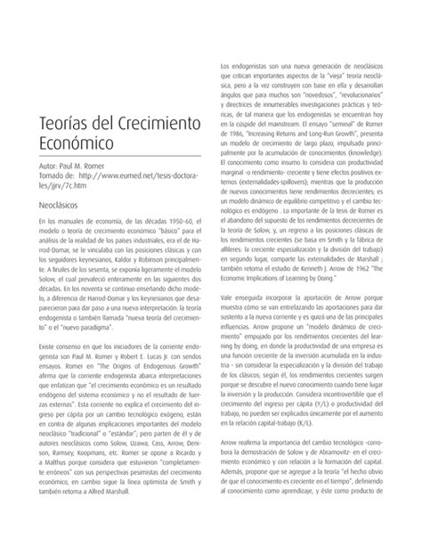 Teorías del Crecimiento Económico