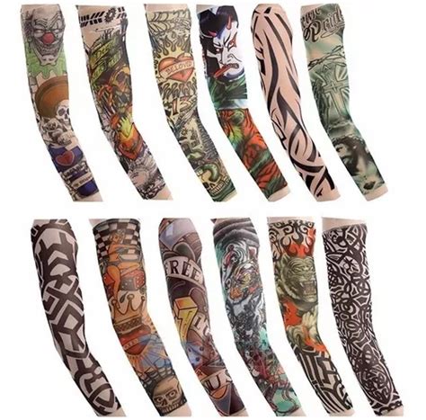 Manga Tattoo Manguito Tatuagem Falsa 24 Pares 48 Mangas