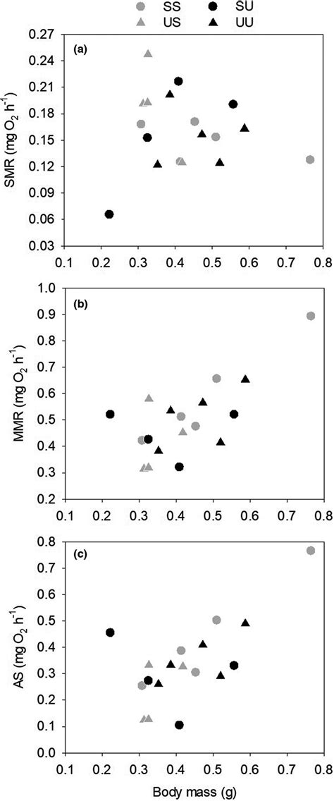 Relationships Between Body Mass And A Standard Metabolic Rate Smr