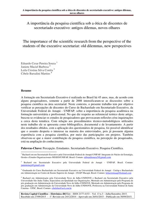 A Relev Ncia Do Estudo Original Na Pesquisa Cient Fica Cenapet