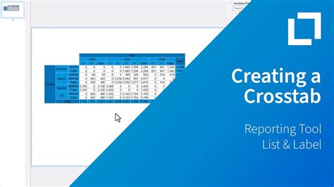 Creating A Crosstab With List And Label Report Designer Youtube