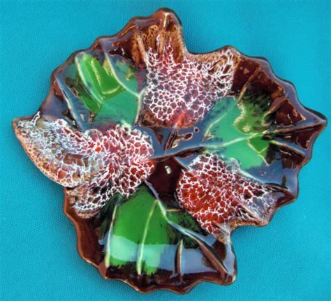 PETIT PLAT EN Céramique De Vallauris En Forme De Feuille De Vigne EUR