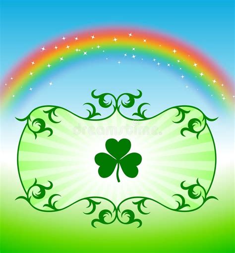 St. Patrick S Day Elements on Rainbow Background Stock Illustration ...