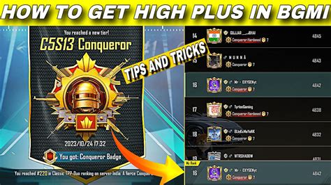 😱 How To Get High Plus In Bgmi Rank Push High Plus Tips For C5s13