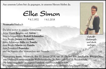 Traueranzeigen Von Elke Simon Mittelbayerische Trauer