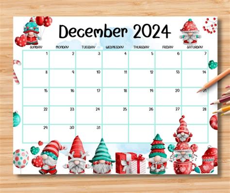 Fillable Calendar December 2024 Free - Nedi Tanhya