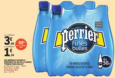 Promo EAU MINÉRALE NATURELLE RENFORCÉE AU GAZ DE LA SOURCE PERRIER