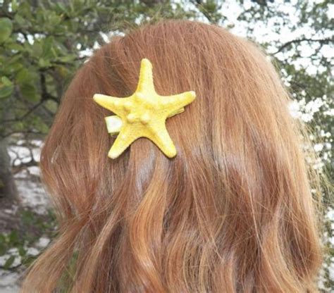 Glitter Starfish Hair Clip Etsy