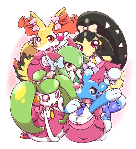 Braixen Kirlia Mawile Steenee And Brionne Pokemon Drawn By Negoya