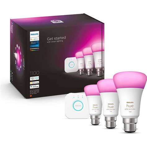 Philips Hue Whitecolour Ambiance Light Globes 11w A60 B22 Wbridge 4pc