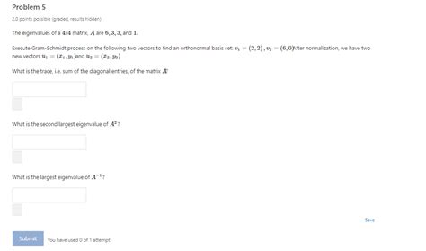 Solved Problem Points Possible Graded Results Hidden Chegg