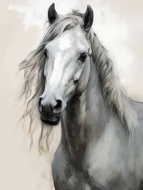 Premium AI Image | White horse portrait isolated on white background