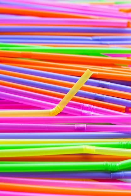 Premium Photo Colorful Plastic Straws