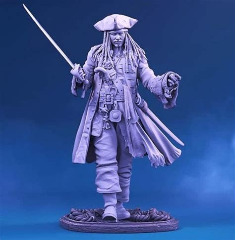 Stl Jack Sparrow 3d Print Model Diorama Etsy