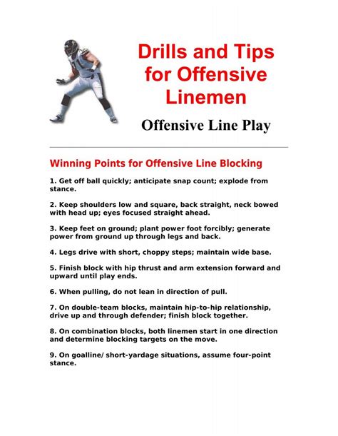 Drills And Tips For Offensive Linemen