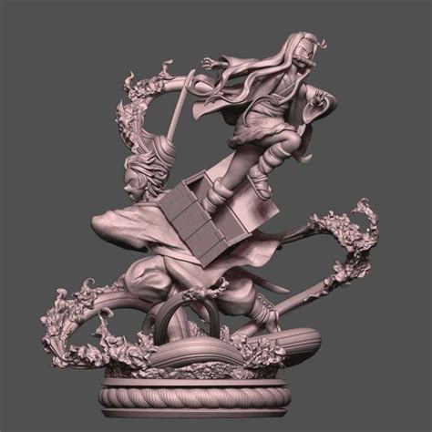 Demon Slayer Tanjiro And Nezuko Diorama Statue Stl Files For D