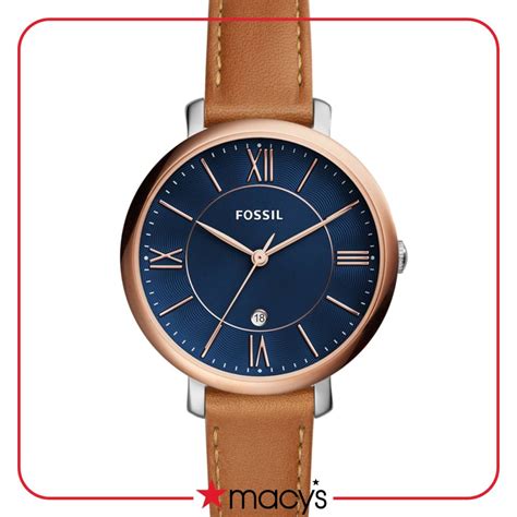 Fossil Womens Jacqueline Brown Leather Strap Watch 36mm Macys Relojes Fossil Relojes