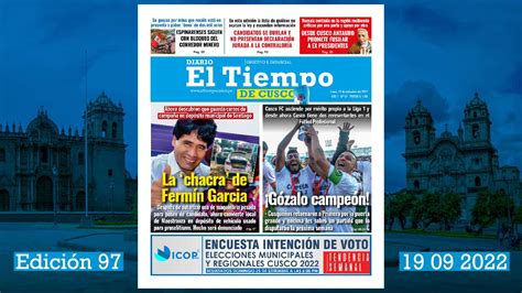 Diario El Tiempo De Cusco Edici N Lunes Diario El