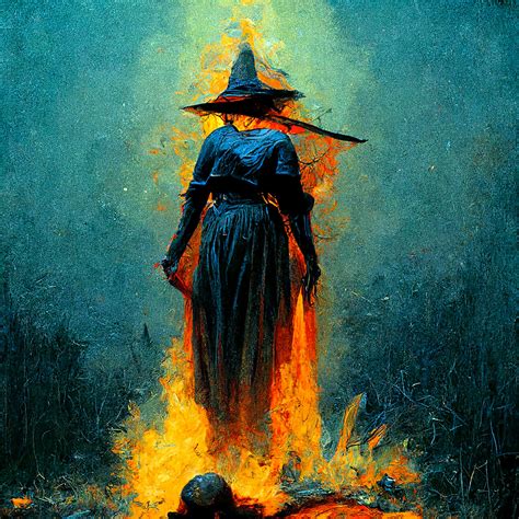 The Burning Witch. A Dark Art Digital Print - Etsy