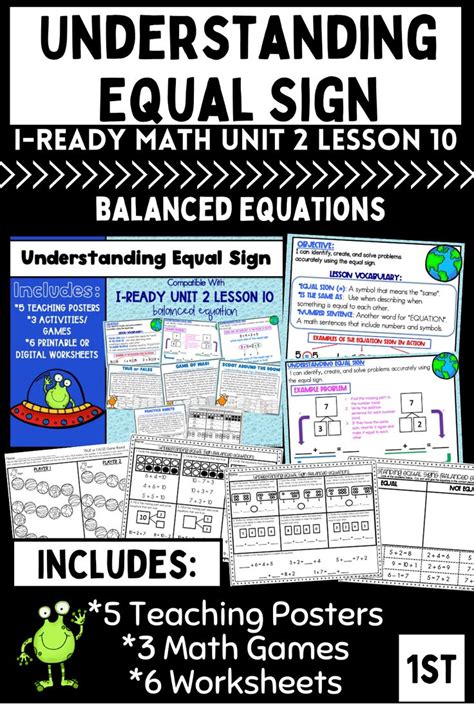 Understanding Equal Sign: Teaching Posters, Games, Worksheets iReady ...