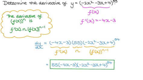 Question Video Differentiating Polynomials Using The Chain Rule Nagwa