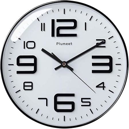 Plumeet Reloj De Pared Silencioso Reloj De Cuarzo Sin Tic Tac Con