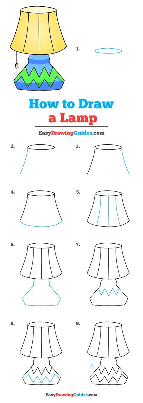 How to Draw a Lamp - Really Easy Drawing Tutorial