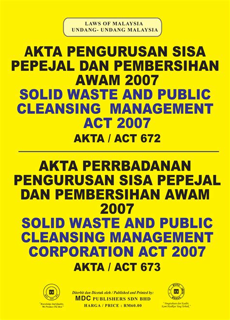 Law Akta Pengurusan Sisa Pepejal Dan Pembersihan Awam Solid