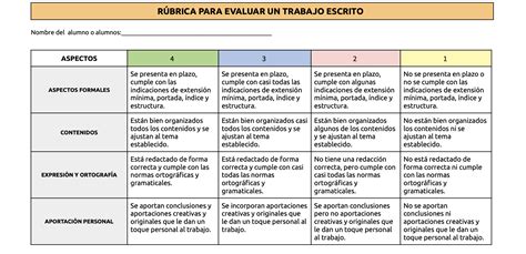 Rubrica Para Evaluar Trabajo Practico Image To U