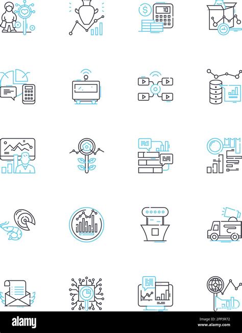 Juego De Iconos Lineales De Estrategia De Presupuesto Frugalidad