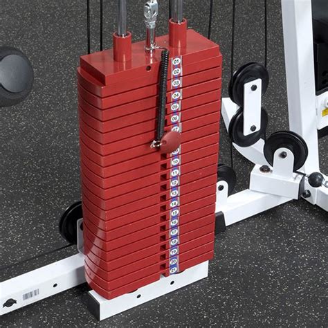 Body-Solid Premium Red Steel Weight Stack 200LBS, 20 X 10LB Plates And ...