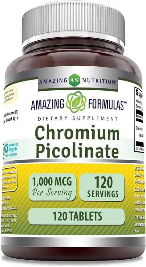 Amazon Best Naturals Chromium Picolinate 1000 Mcg 120 Tablets