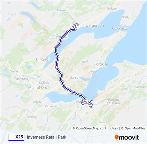 X25 Route Schedules Stops Maps Inverness Retail Park Updated