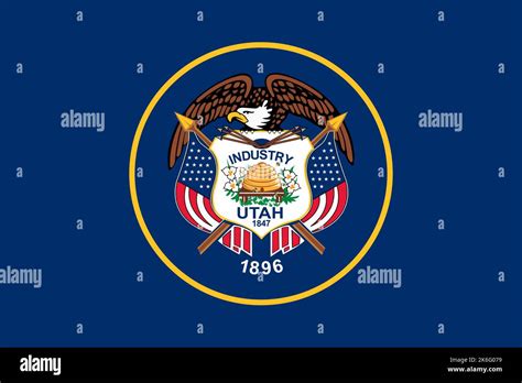 Flag Of Utah Banner And Patriotic Symbol Official Colors Flat Vector