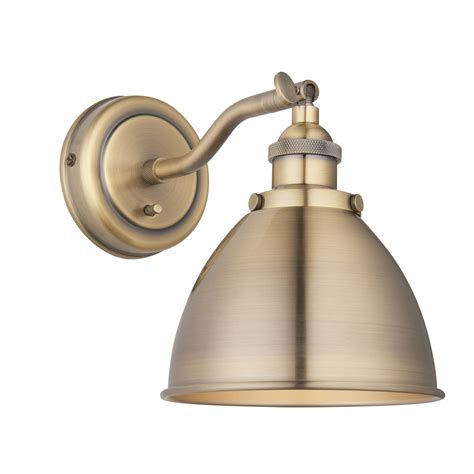 Franklin Antique Brass Industrial Wall Light Lightbox