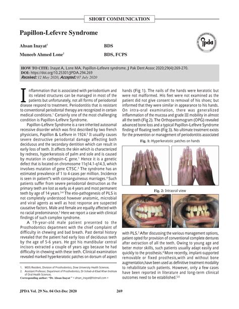 PDF Papillon Lefevre Syndrome