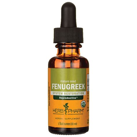 Herb Pharm Certified Organic Fenugreek Liquid Extract For Female Reproductive Support 1 Ounce