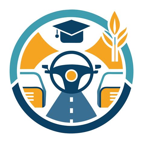 Minimalist logo design for driving school emphasizing education and