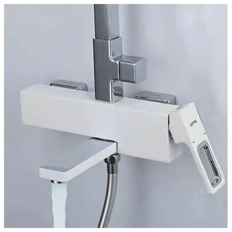 Душова система GAPPO G2417-8, вилив - перемикач на лійку, білий/хром ...