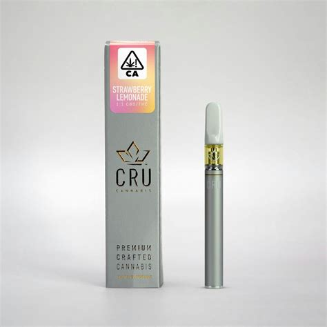 Cru Cannabis Strawberry Lemonade 1 1 Cbd Thc Disp Vape Pen Leafly