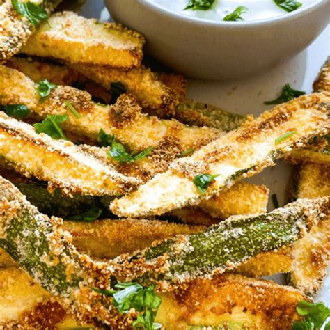 Vegan Zucchini Fries Air Fryer Fork To Spoon