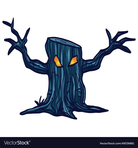 Halloween tree scary monster cartoon art Vector Image