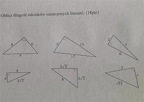 Oblicz Dlugosc Odcink W Oznaczonych Literami X Twierdzenie