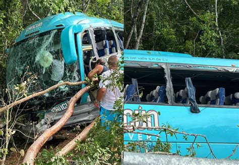 Autob S De Canc N Sufre Fuerte Accidente En La Autopista Tintal