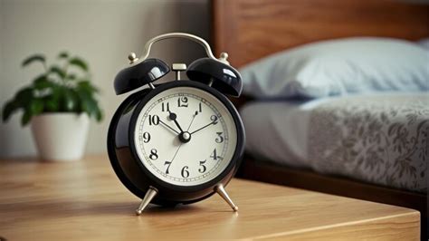 Premium Photo | Retro alarm clock on a bedside table