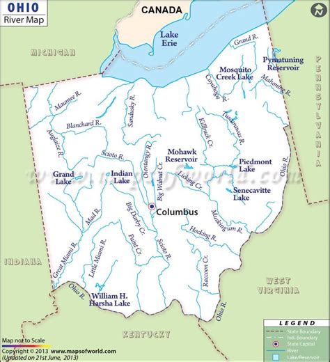 Ohio Rivers Map | Rivers in Ohio | Ohio map, Ohio river, Map