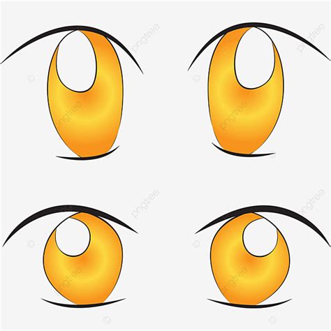 Set Of Eyes Clipart Transparent Background, Set Of Yellow Anime Eyes ...