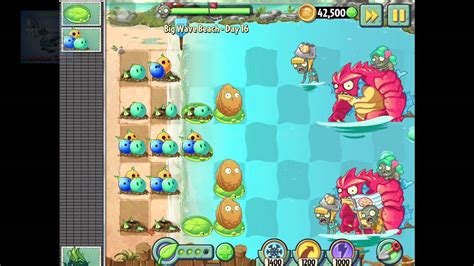 Plants Vs Zombies 2 Walkthrough Part 50 Ios Big Wave Beach Day 15 To 17 Upgrade Quest Rank 16