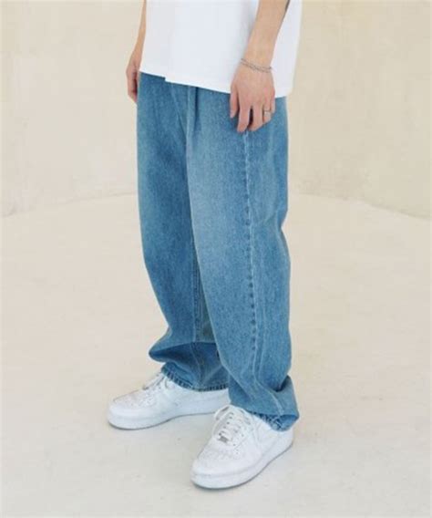 Musinsa Slow Record House One Chin Wide Denim Pants